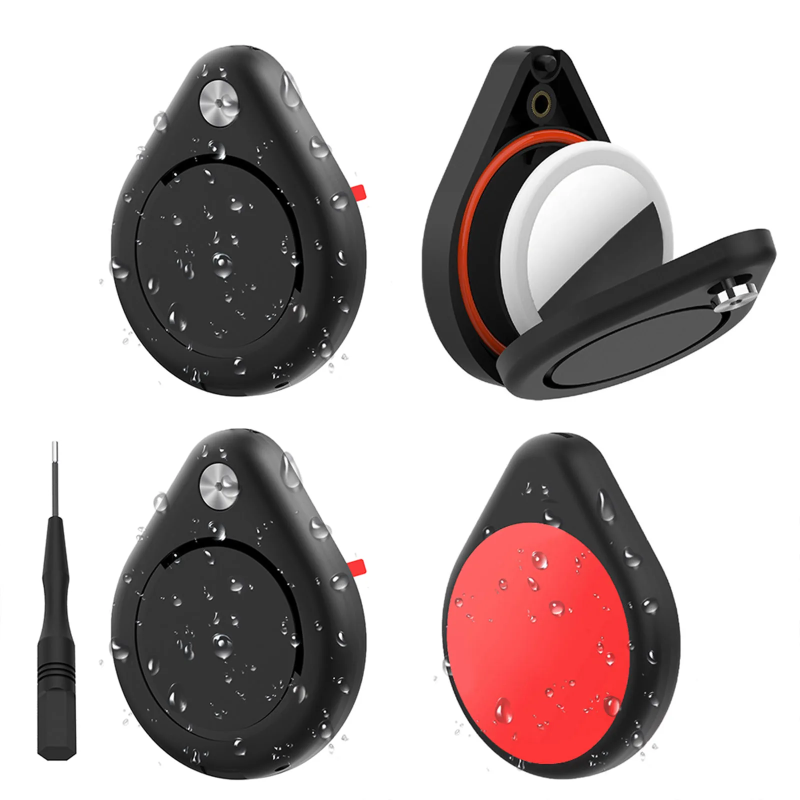 

Чехол для Apple AirTag, защитный чехол для GPS-трекера с клейкой наклейкой 3 м, полный защитный чехол с биркой, водонепроницаемый защитный чехол