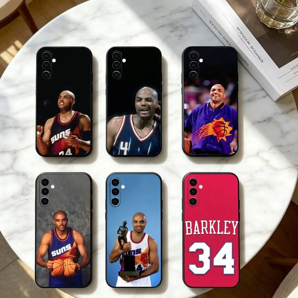 Basketball Sports Star Sir Charles Phone Case For Samsung Galaxy A73,A72,A71,A70,A53,A52,A51,Others Soft Black Cover