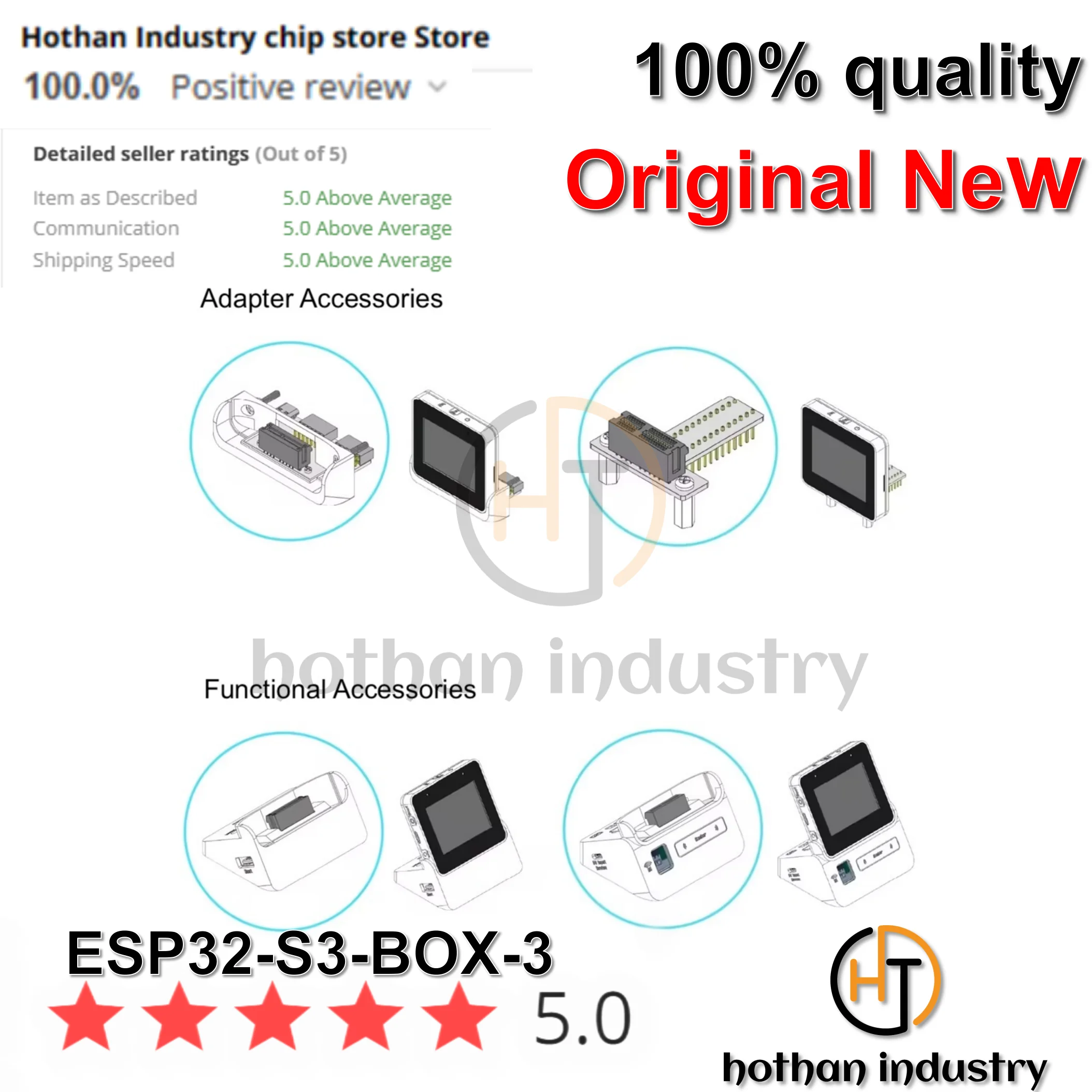 （1PCS）100% NEW ESP32-S3-BOX-3  ESP32-S3-BOX-3B AIOT Application Development Kit module  2.4 GHz Wi-Fi + Bluetooth 5