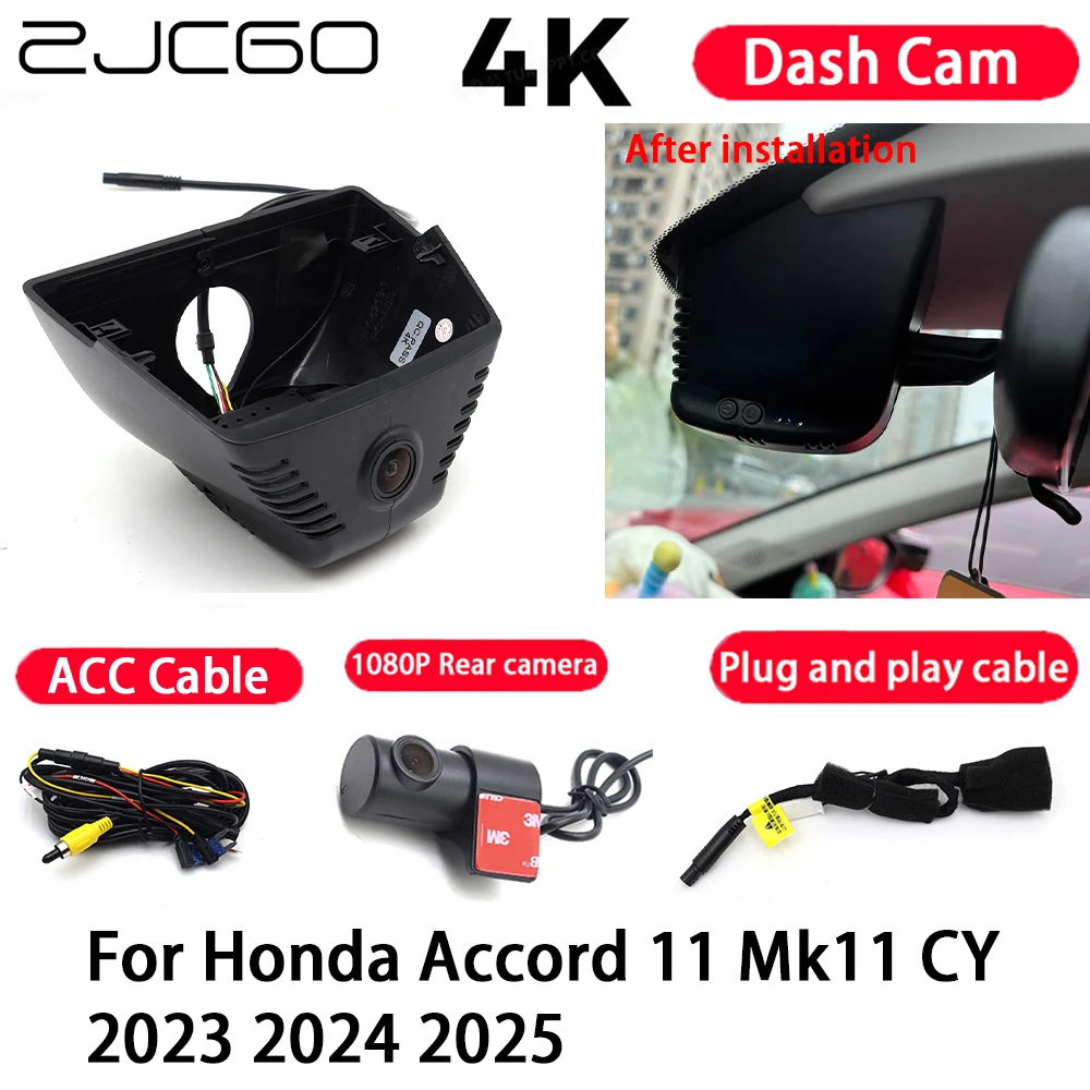 

Car Camera 4K Plug and Play Dash Cam Video Recorder Night Vision for Honda Accord 11 Mk11 CY 2023 2024 2025