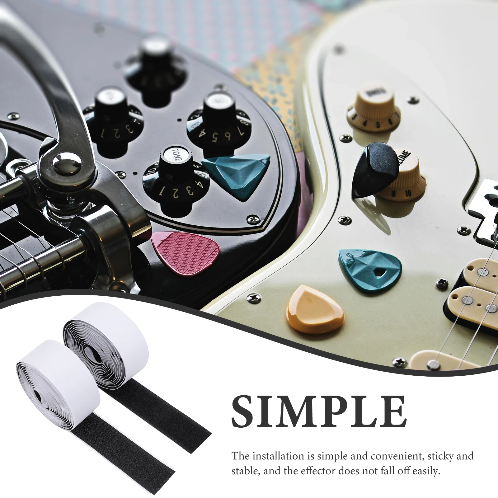 

2 Pcs Electric Guitar Effector Tape Protective Stickers Self Adhesive Nylon Reliable Adhesion Customizable Installation Wood