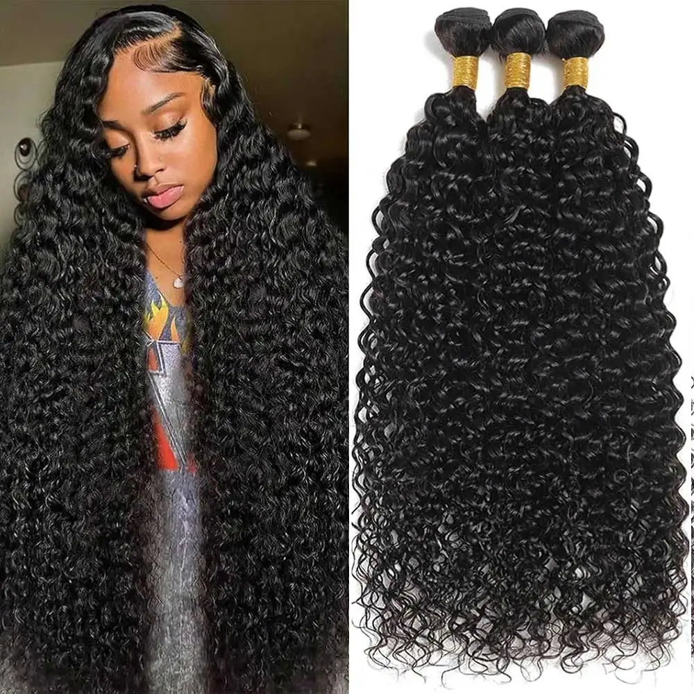 Brazilian Curly Bundles Virgin Kinky Jerry Curly Human Hair 1/3/4 Bundles Real 100% Unprocessed Virgin Hair Water Wave Bundle