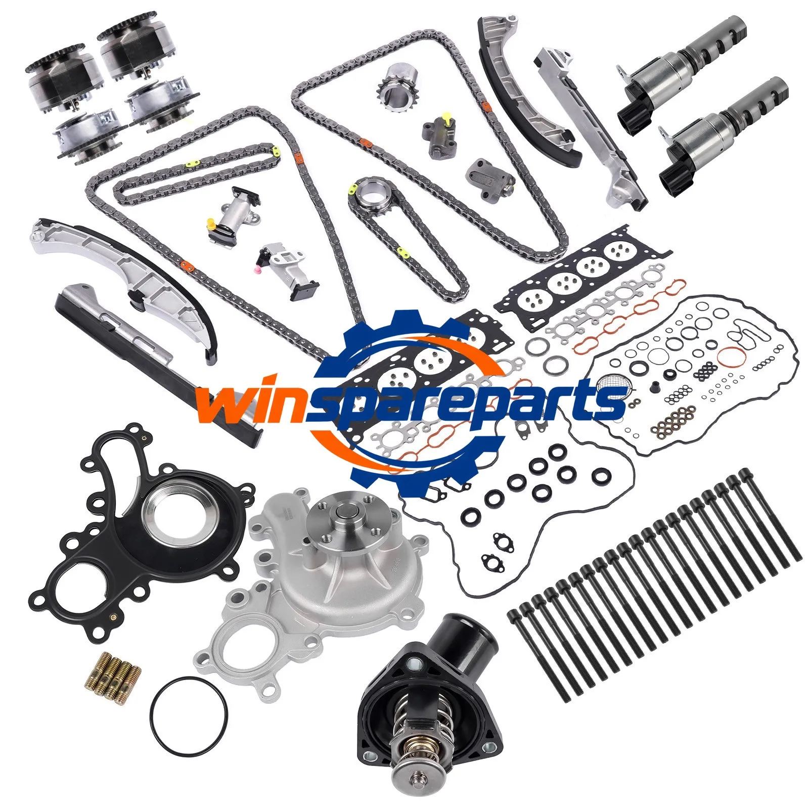 Head Gasket Set Timing Chain Water Pump Camshaft Fits Toyota Tundra Lexus 5.7L
