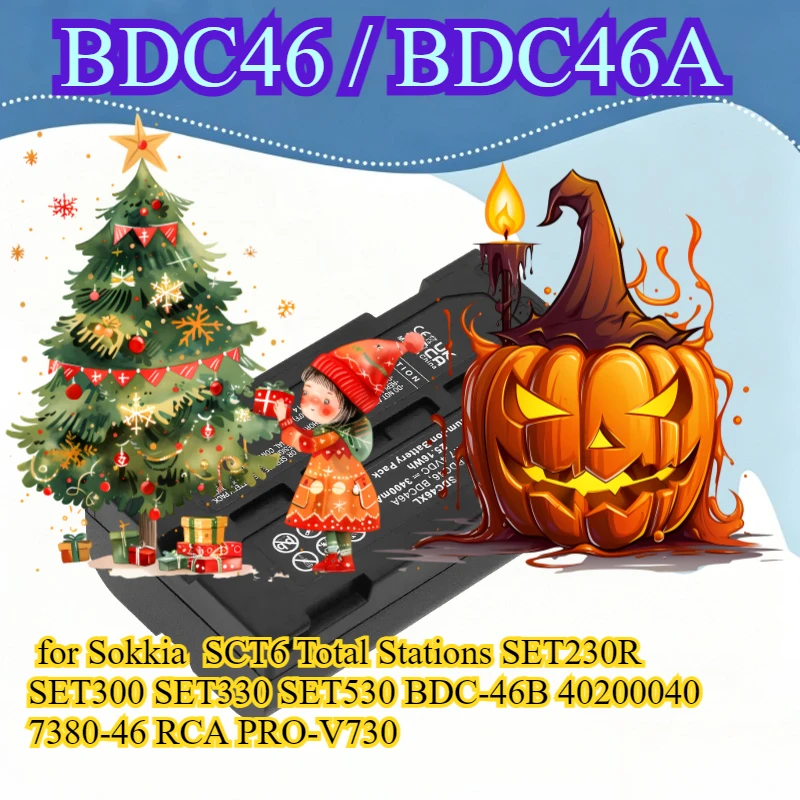 

Аккумулятор 3400 мАч BDC46 BDC46A для тахеометров Sokkia SCT6, SET230R, SET300, SET330, SET530, BDC-46B, 40200040, 7380-46, RCA PRO-V730