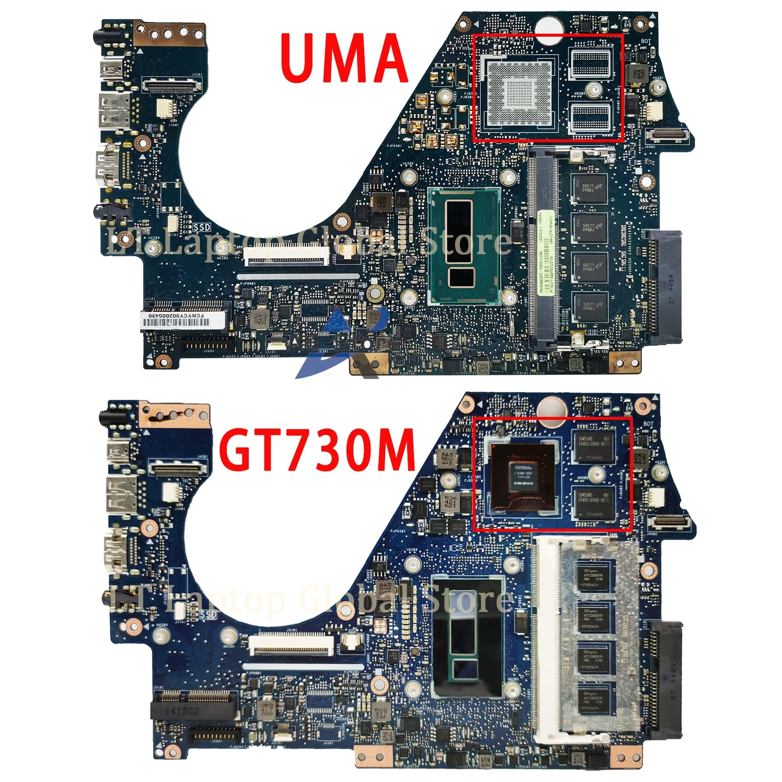 UX302LG Mainboard For ASUS Zenbook UX302L UX302 UX302LA Laptop Motherboard Main Board i3 i5 i7 CPU 4G-RAM GT730M/UMA