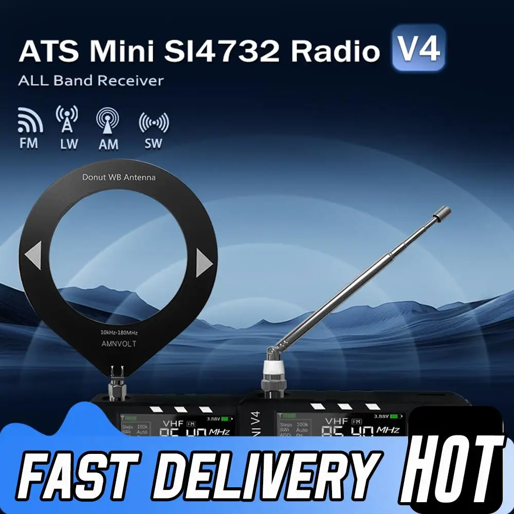 

AMNVOLT V4 ATS MINI Радио с усилителем для наушников Полнодиапазонное DSP Радио Портативный AM FM-радиоприемник FM AM SSB LSB USB-радио