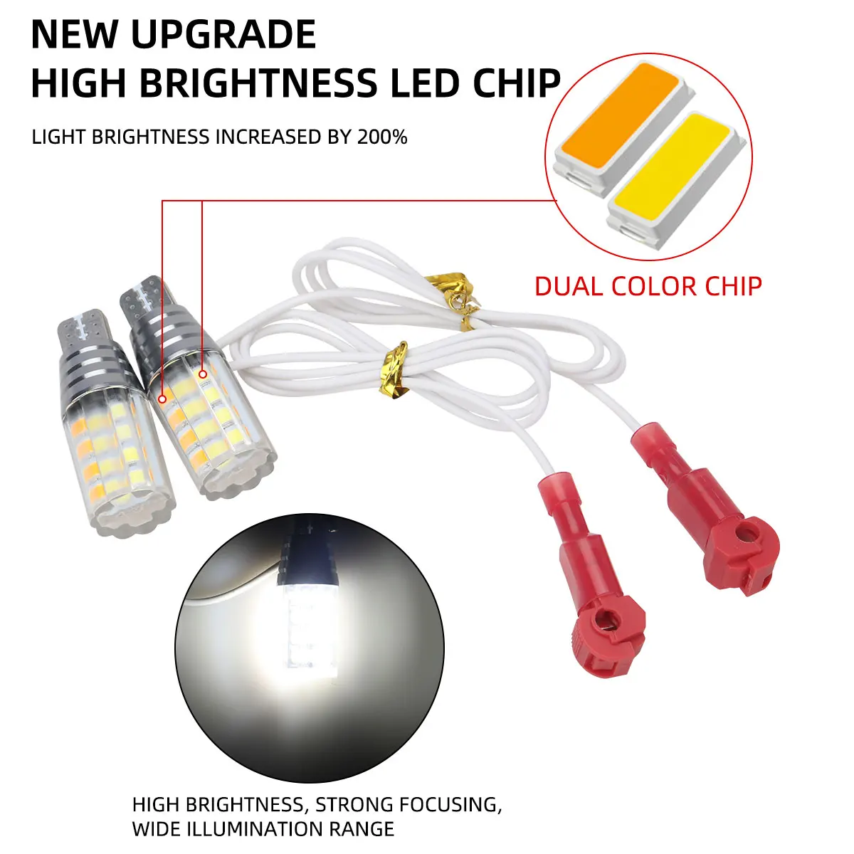 2 قطعة T15 902 904 906 912 921 W16W LED لمبات دراجة نارية بدوره إشارة Canbus يوم تشغيل ضوء 48SMD ثنائي اللون 3014 رقاقة 12 فولت 5 واط #2