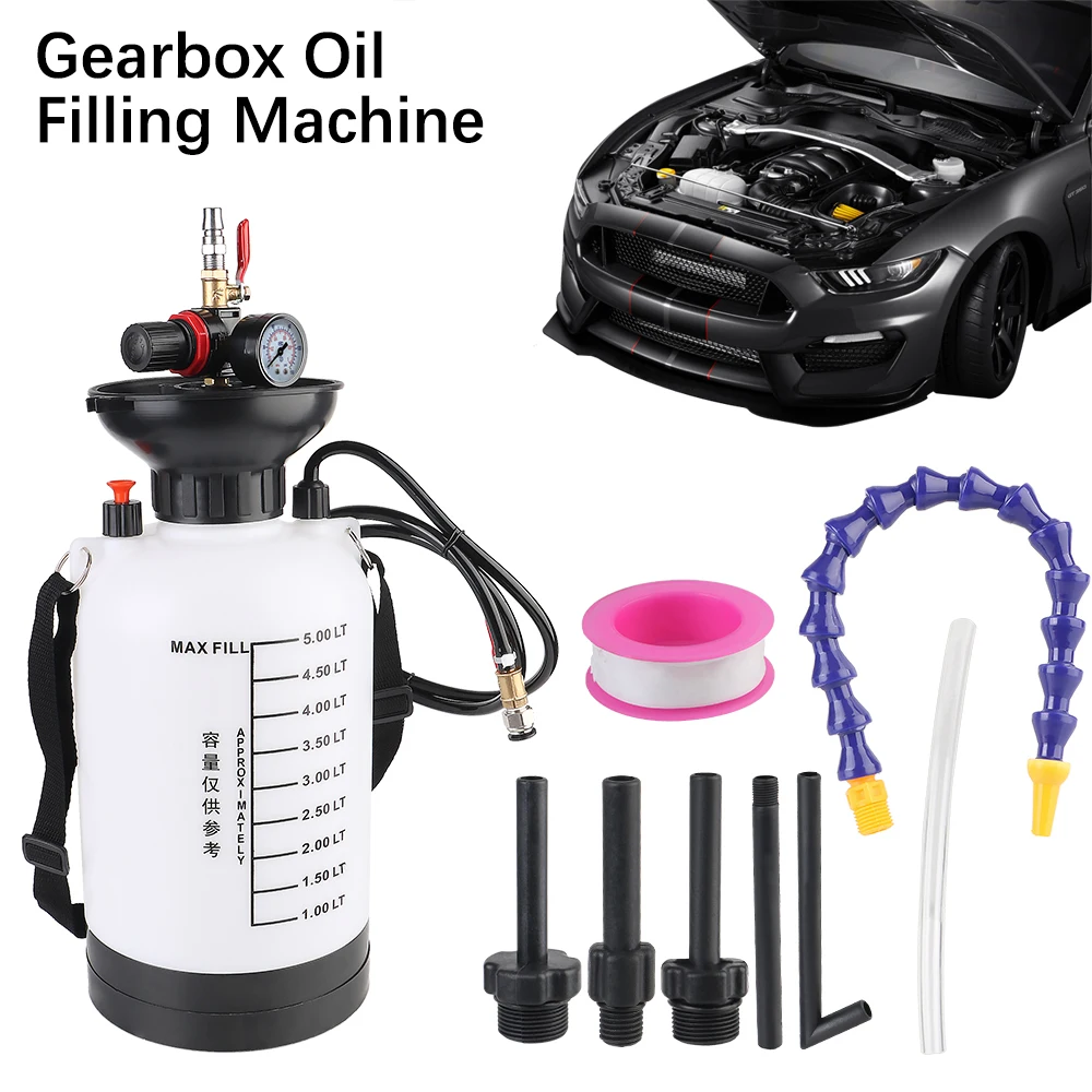 

Machine Handheld Gearbox Oil Filling Machine Oiler Hand Tool 5L Capacity Quick Refueling 1000PSI Output Pressure Oiler