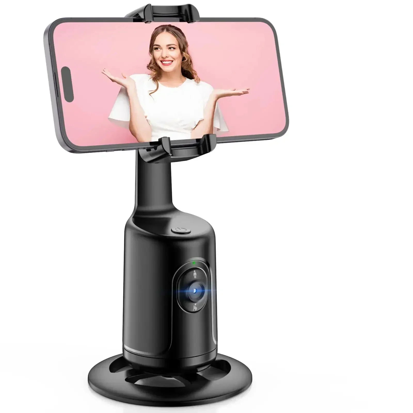 Mini Selfie Vara com Rotação de 360 Graus, Rastreamento de Rosto, Tiro, Inteligente, AI Grau Rotação, Seguir, Suporte do Telefone ao Vivo, Novo, Automático