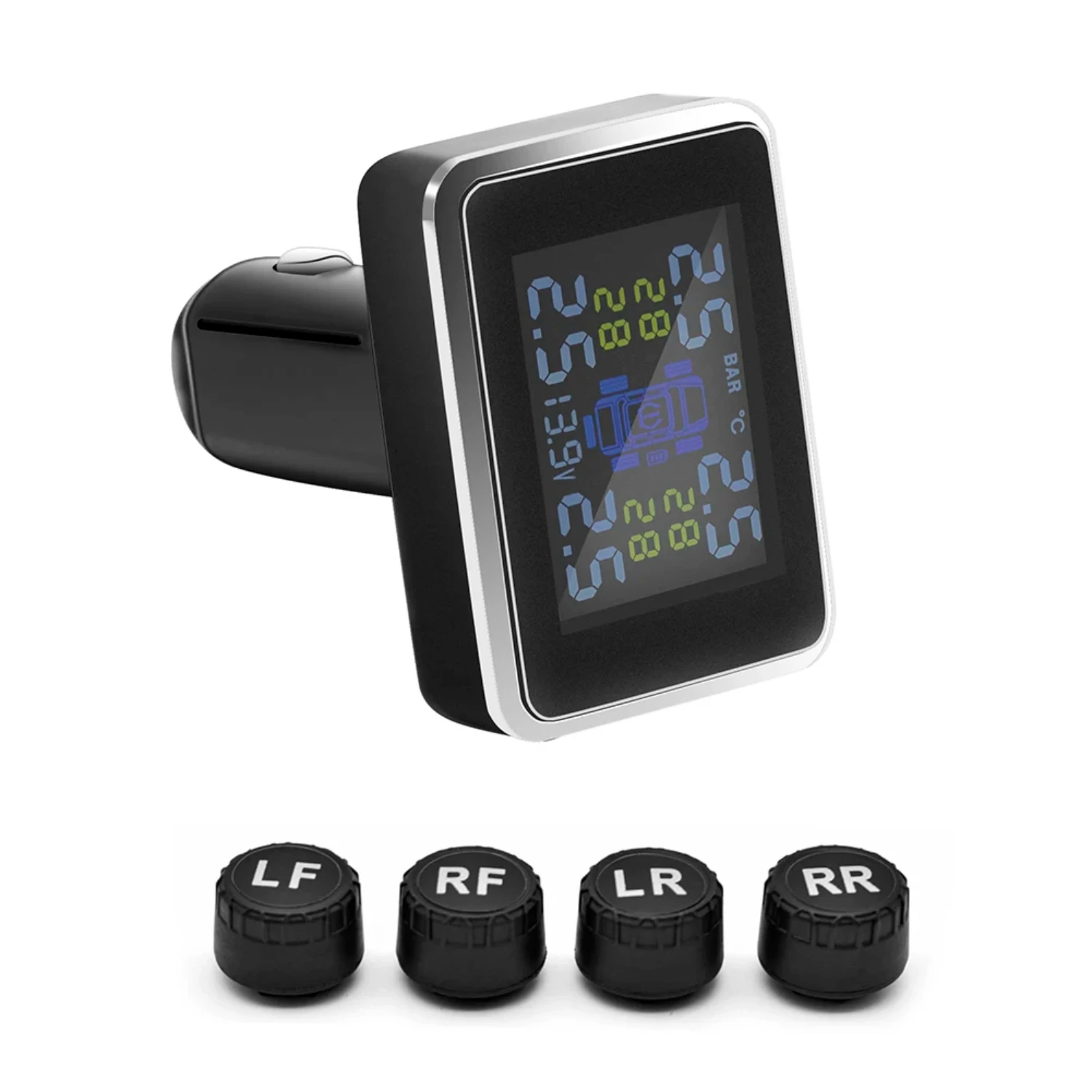 LCD Wireless Car Tire Pressure Monitoring System Digital Display Sensor