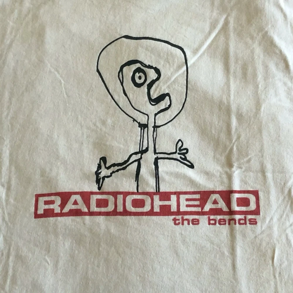 Neues Baumwolldruck-Superelastisches, lässiges RADIOHEAD THE BENDS Vintage-Unisex-T-Shirt, lässiger Druck, Rundhalsausschnitt, lockeres Oversize-T-Shirt