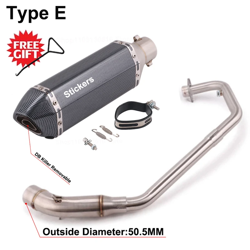 Slip On For Honda CBR125 CBR125R CB125R CBR 125 2017 - 2021 Motorcycle Exhaust Full System Escape Front Middle Link Pipe Muffler