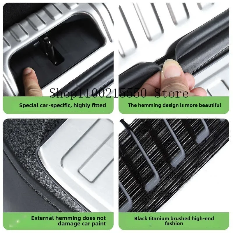 ل BAIC Bejing BJ30 2024 2025 اكسسوارات السيارات الفولاذ المقاوم للصدأ الخلفية الداخلية والخارجية لوحة واقي مصد السيارة غطاء حماية