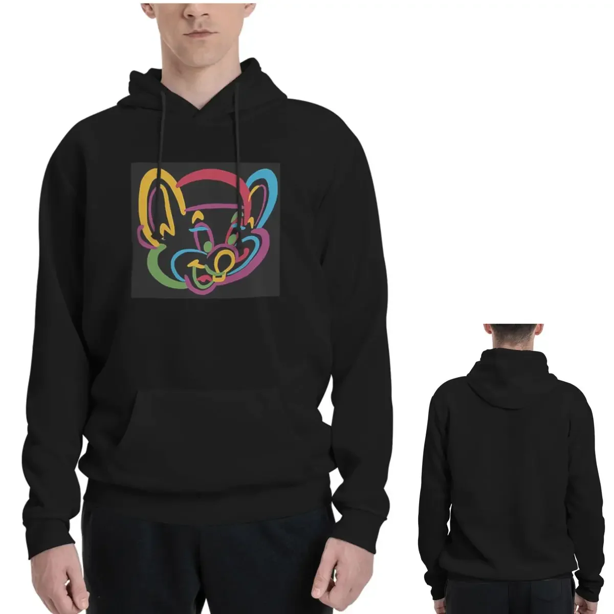 Chuck E Cheese Retro Rainbow Design Hoodies Men's Women Casual Pullover Sweatshirt Fashion Long Sleeve Streetwear Autumn Winter