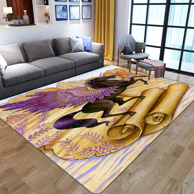 Running Horse With Wing Carpets for living room Bedroom Non-slip Area Rugs Large Soft Flannel Home Decoration kitchen Floor Mats