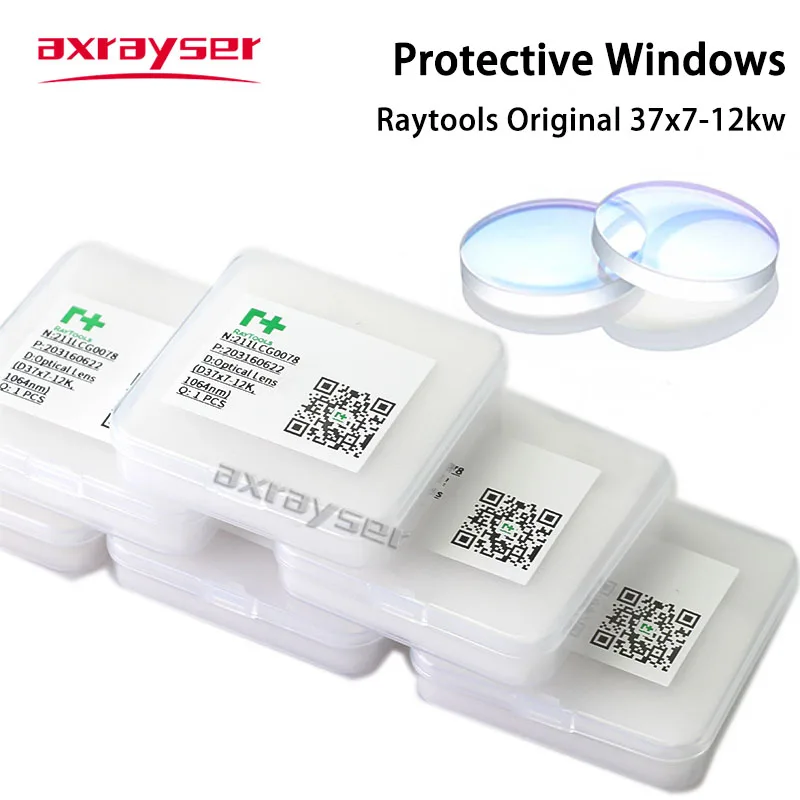 Raytools Original เลเซอร์ป้องกัน Windows เลนส์ 27.9x4.1 37x7 Optical Protection Fused Silica สําหรับเครื่องตัดไฟเบอร์