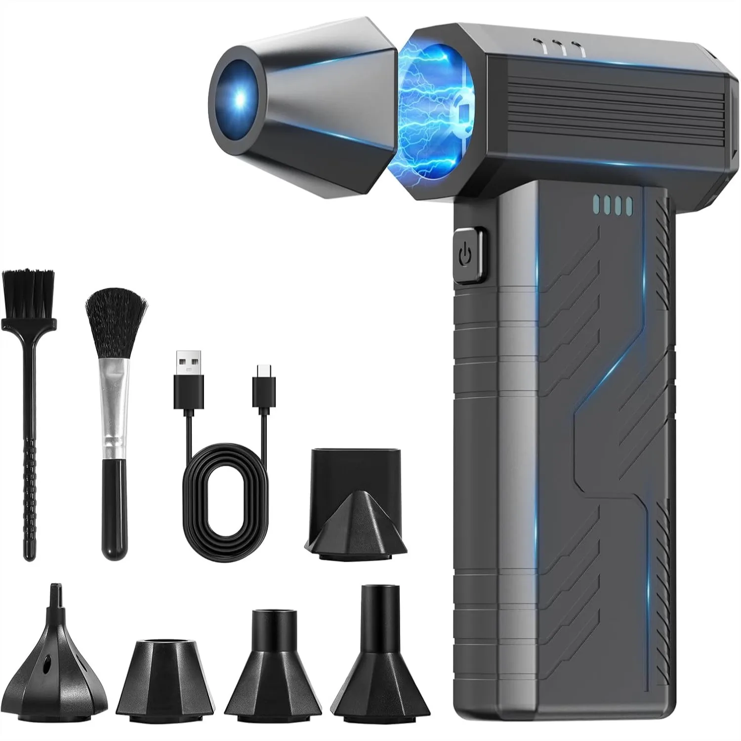 Compressed Air Duster, 8000mAh Battery, 130,000 RPM Keyboard Cleaner for PC and Car Dust Removal