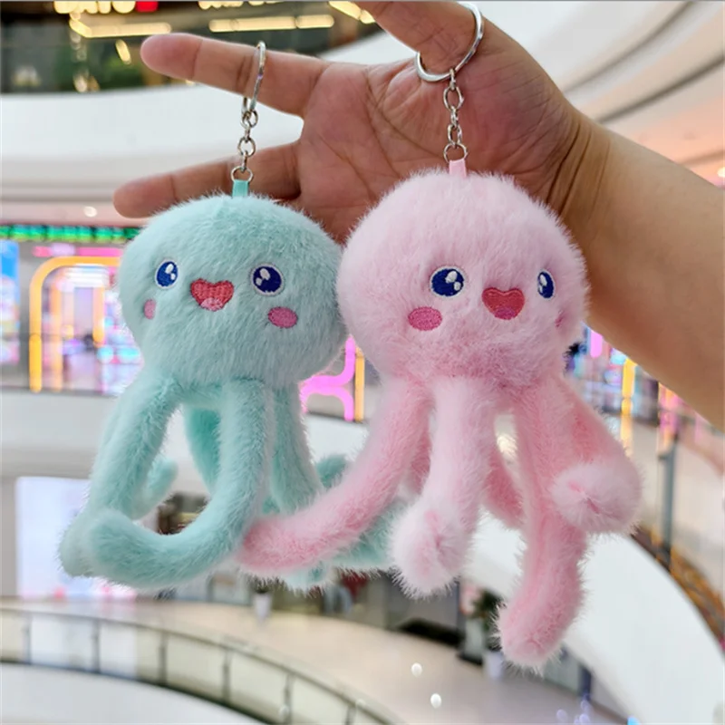 ตุ๊กตาปลาหมึกยักษ์สัตว์ทะเลสุดสร้างสรรค์ พร้อมกระเป๋าปลาหมึกยักษ์แบบแขวน พวงกุญแจจี้ตุ๊กตาขนาดเล็ก ขายส่ง