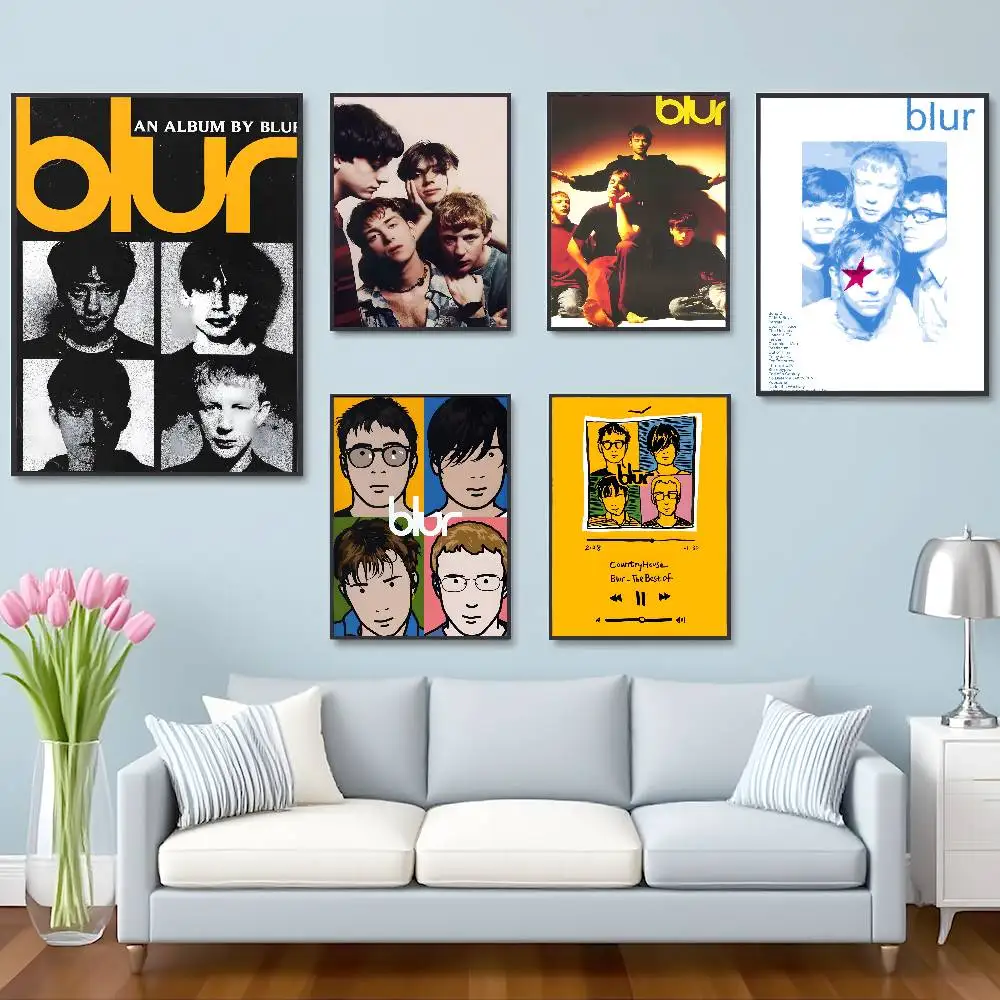 B-Blur Band Poster HD Self-Adhesive Waterproof Posters Versatile Decor for Homes Bars Hotels More