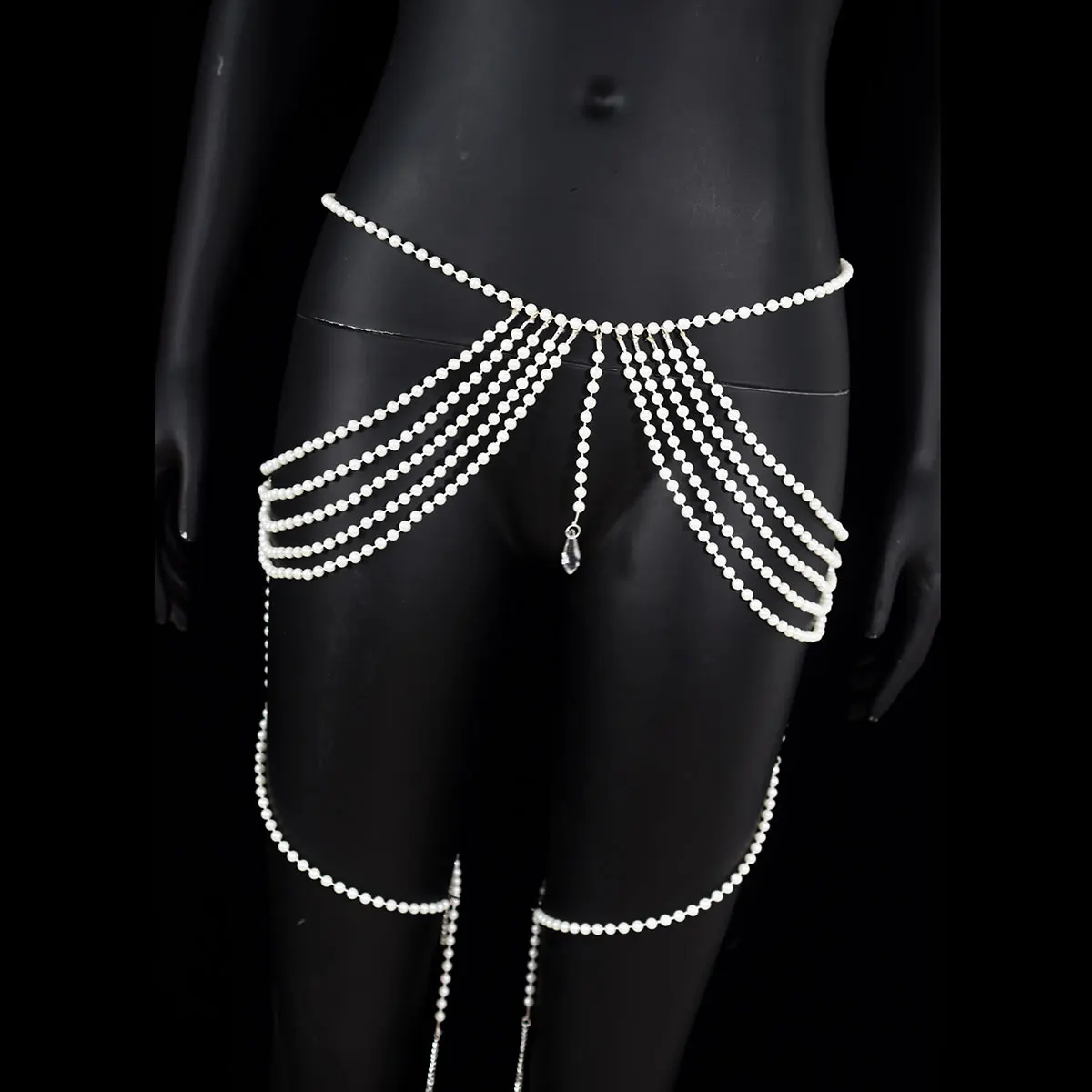 Simple Sexy Women\'s Body Chain With Faux Pearl  Fashion Stage Performance Personality Tassel Accessories Leg Chain