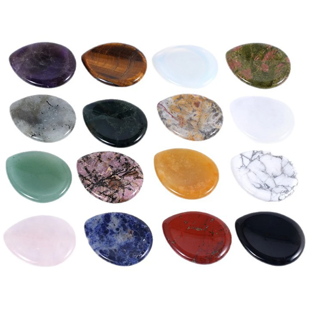 Wholesale Thumb Worry Stone Amethyst Rose Quartz Tiger Eye for Anxiety Stress Chakra Pocket Palm Gemstone Meditation Reiki Gift