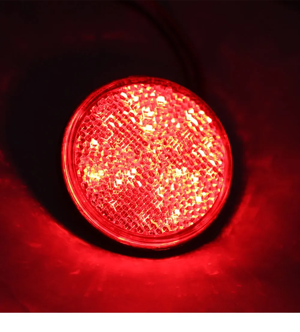 Motorcycle Brake 24 SMD Car Round Tail Lights Turn Signal Light Lamp ATV LED Reflectors Truck Side Warning Tailight Bulbs