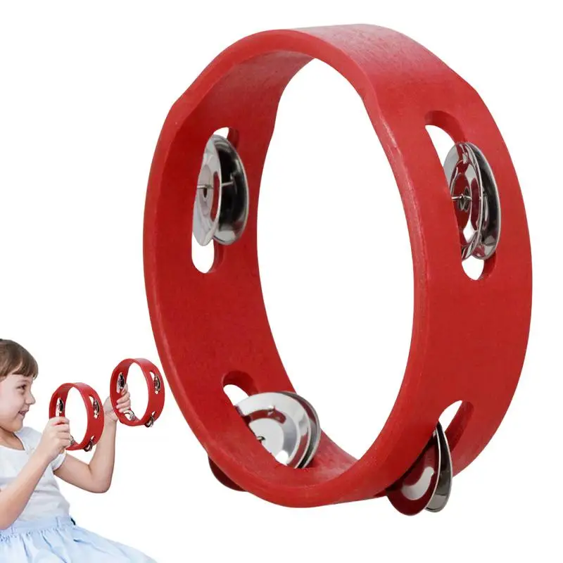 

1pc Hand Held Wood Headless Tambourine Percussion Hand Drums Toys 6inch Musical Instruments Accessories