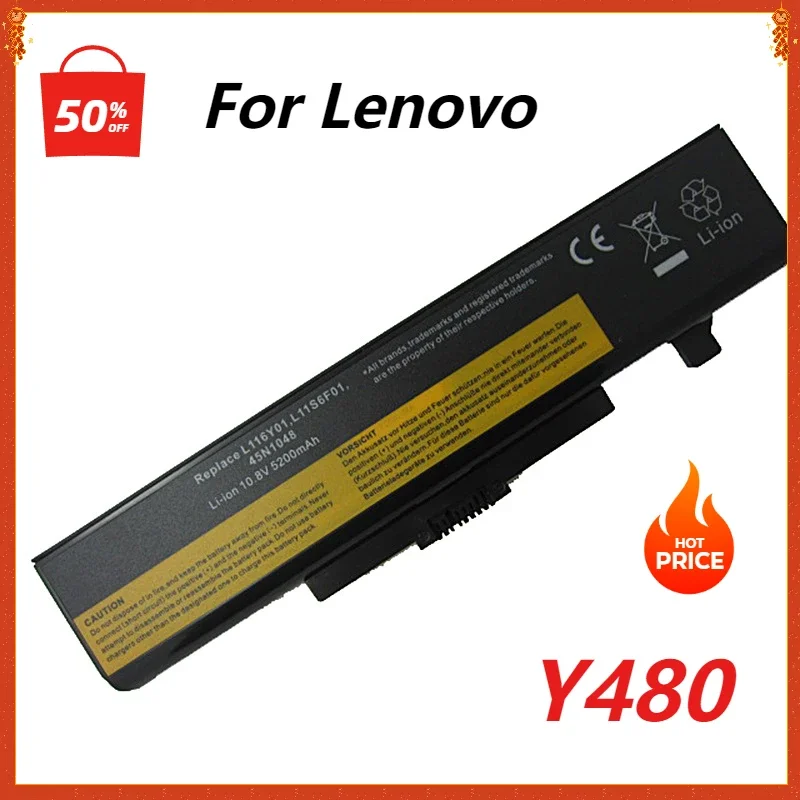 Laptop Battery for Lenovo IdeaPad G480 G400 G485 Y480 G410 G500 G510 G580 Y480 Y580 G405 G490 Z580 Z480 Z380 L11L6Y01 L11S6F01