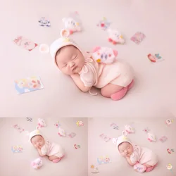 Baby Girl Newborn Photoshoot Outfits Cute Knitted Jumpsuit Hats Socks Infants Photography Props Clothes Studio Photo Accessories