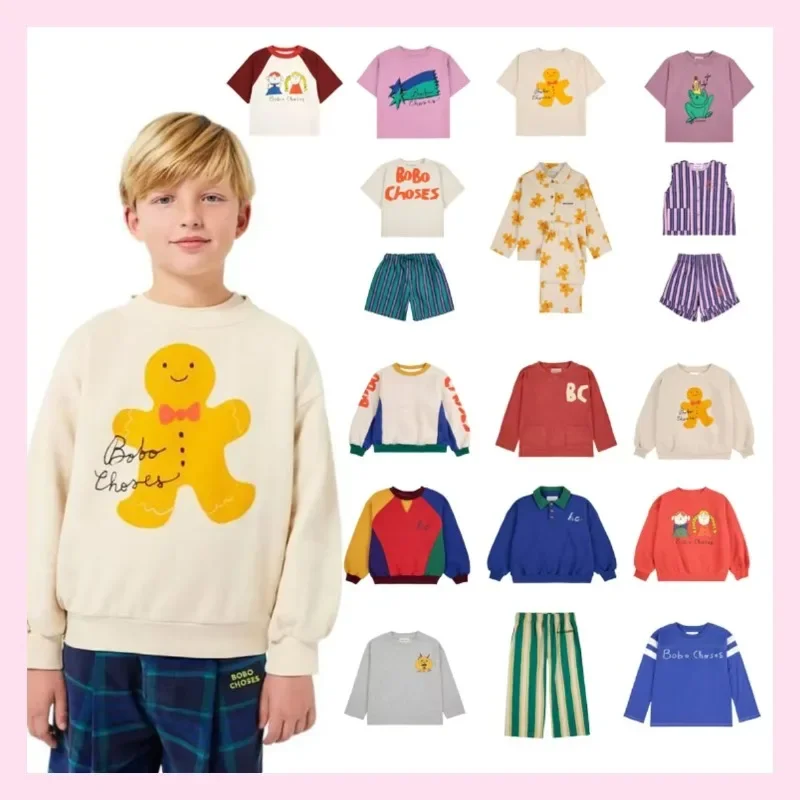 

2025SS New BC Series Kids Sweatshirt Top Boys and Girls Hoodie Children's Long Sleeve Cute Tops T-shirt and pants