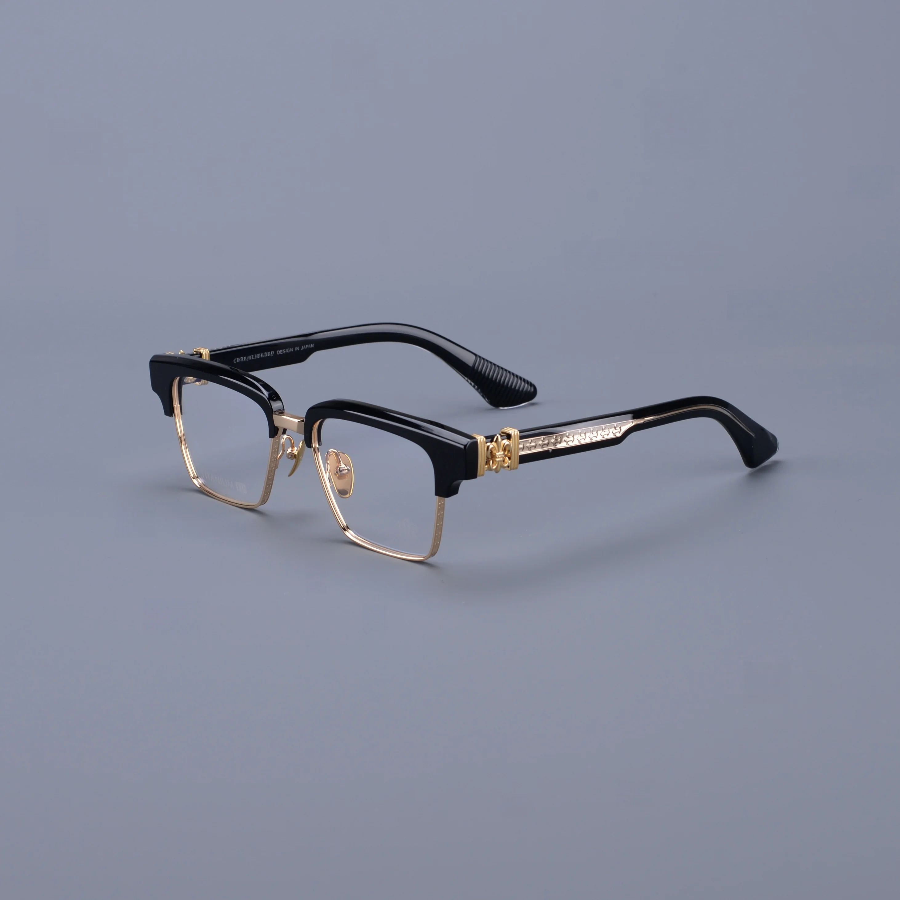 High end Brand Designer's Personalized Women's Luxury Acetate Eyeglass Frame Exquisite Carving Decoration Men's Titanium Glasses