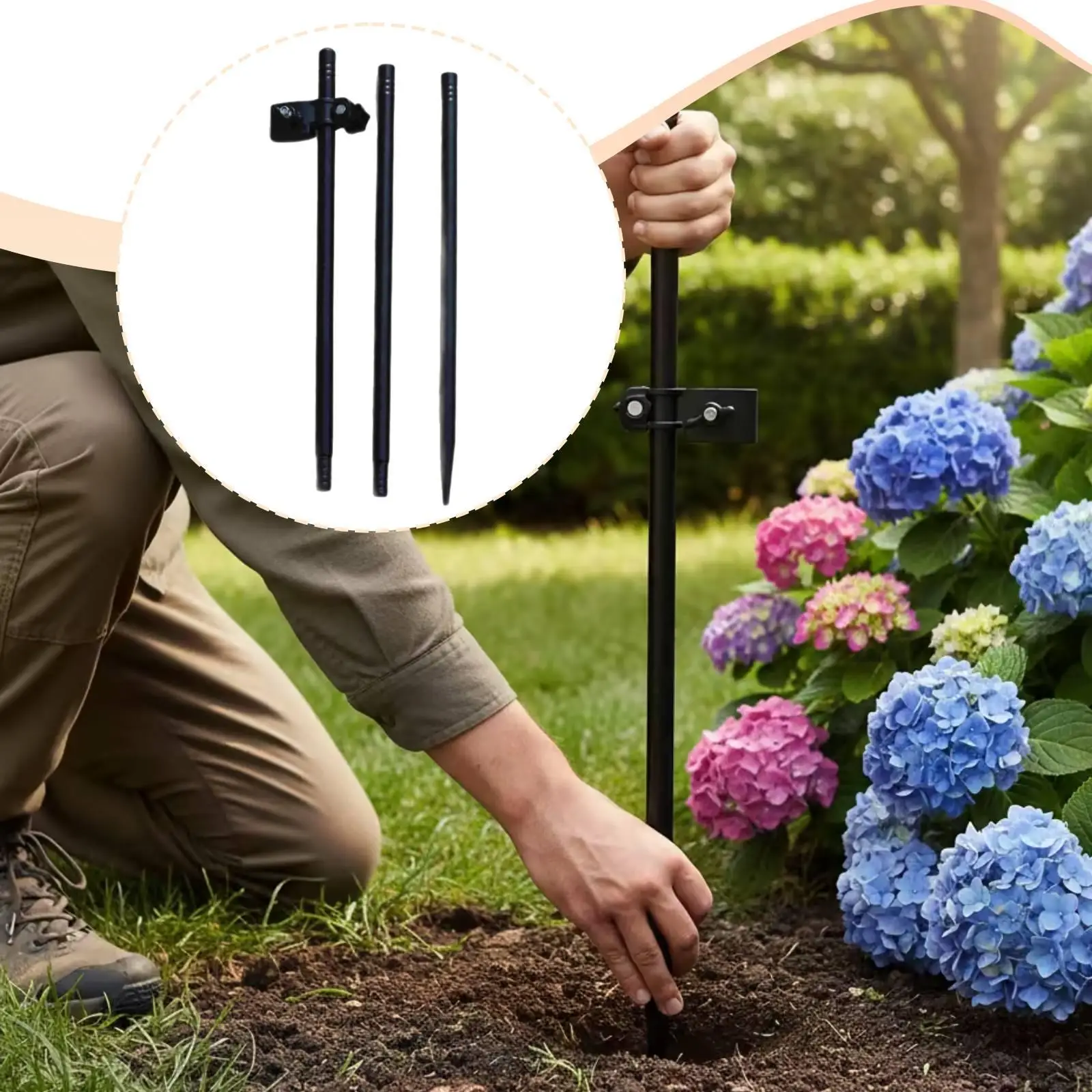 Beach Umbrella Sand Anchor Iron Supplies Direct Replace Black Simple Installation Ornament Umbrella Base Ground Spike Heavy Duty