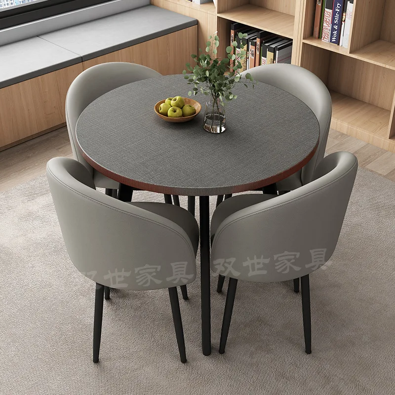 Simple reception negotiation small round table store front desk negotiation meeting tables and chairs rest area space saving