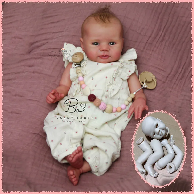 18inch Unfinished Unpainted Unassembled DIY Reborn Bo Doll Kit Fresh Color Doll Parts with Cloth Body Collectible Doll