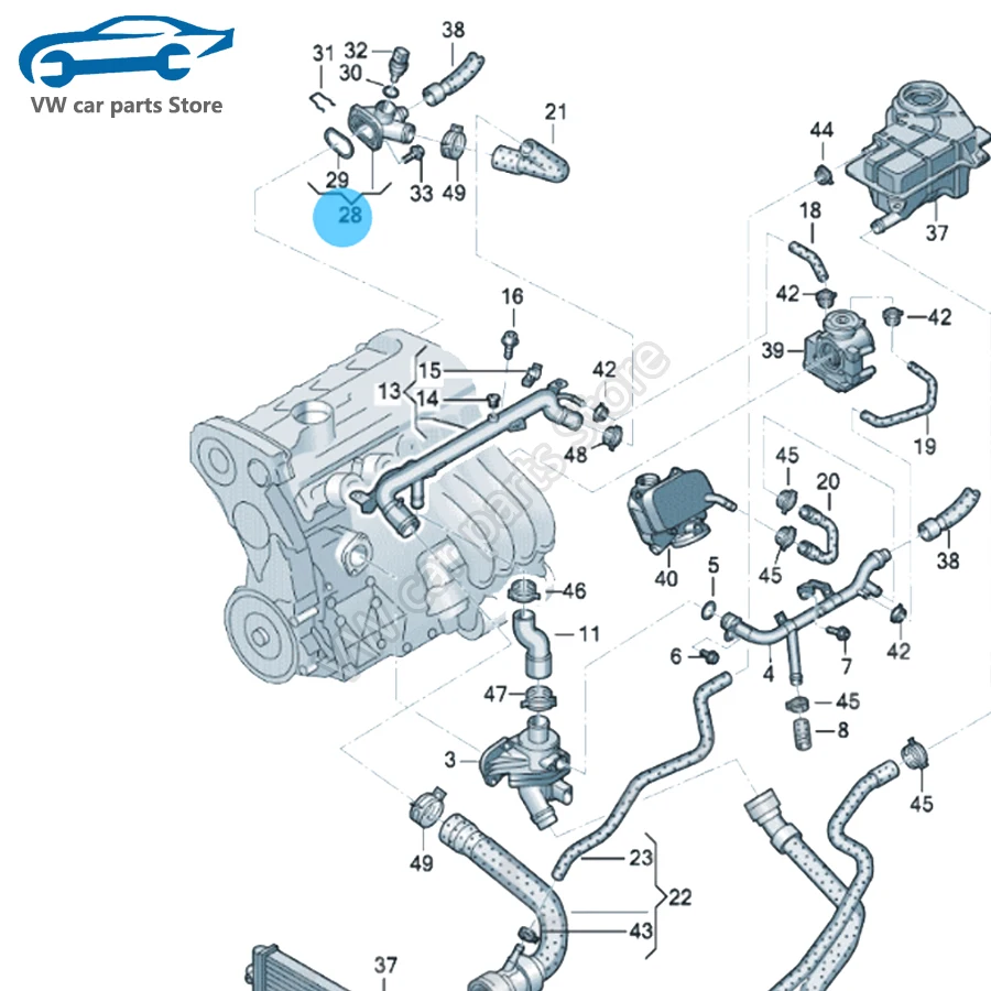 06D121132C Aluminium Engine Water Pipe Coolant Flange For Audi A4 B6 B7 2.0 A6 C6 2.0T 06D 121 133 A 06D 121 132 C