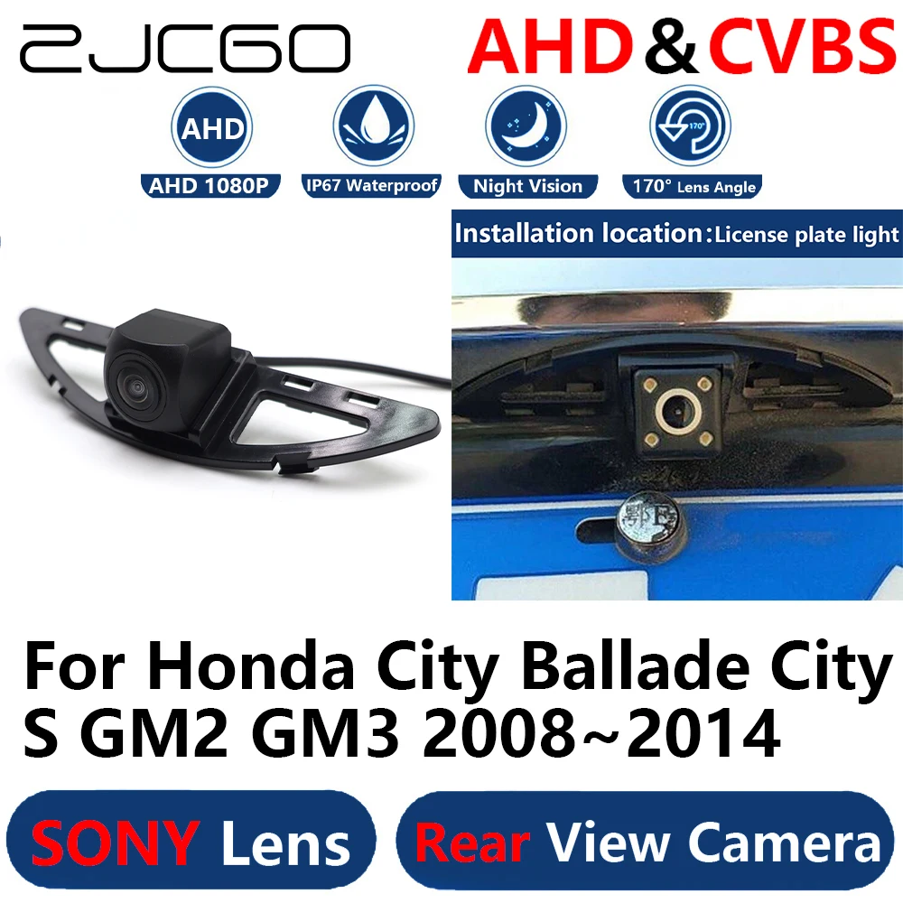 

ZJCGO AHD 1080P Parking Backup Reverse Reversing Rear view Camera For Honda City Ballade City S GM2 GM3 2008~2014