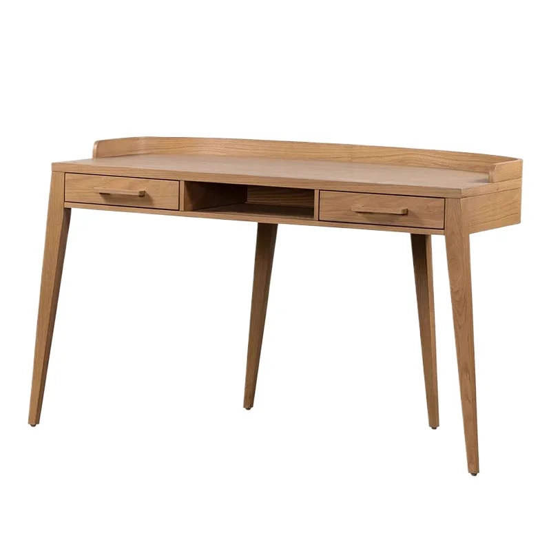 Modern Nordic Oak Personalized Curved Double Pull Table Desk