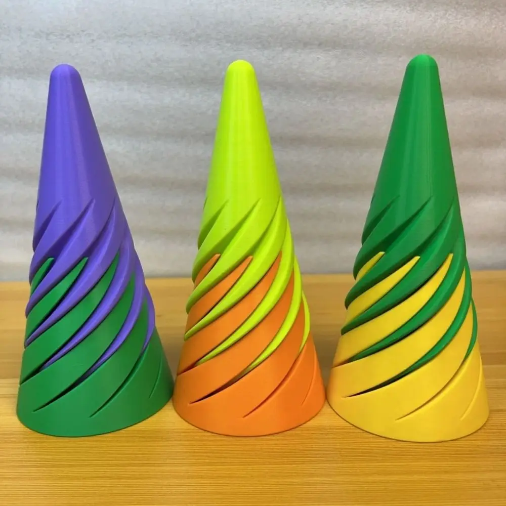 Sviluppo dell'intelligenza Cono a spirale Fidget Toy Giochi di matematica Ornamenti decorativi Giocattolo a cono a spirale stampato in 3D