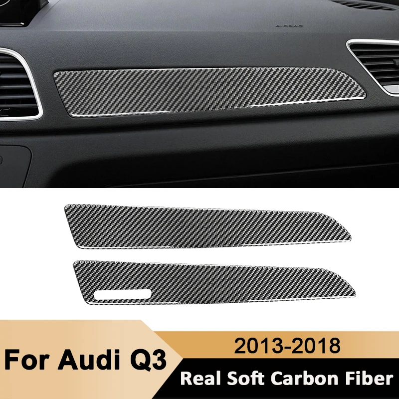 

For Audi Q3 2013-2018 Carbon Fiber Car Co-Pilot Dash Panel Trim Strip Decorative Sticker Auto Interior Accessories