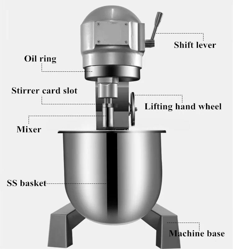Professional small kitchen flour spiral mixer, affordable, suitable for home and restaurant use, food mixer, egg beater, mixer