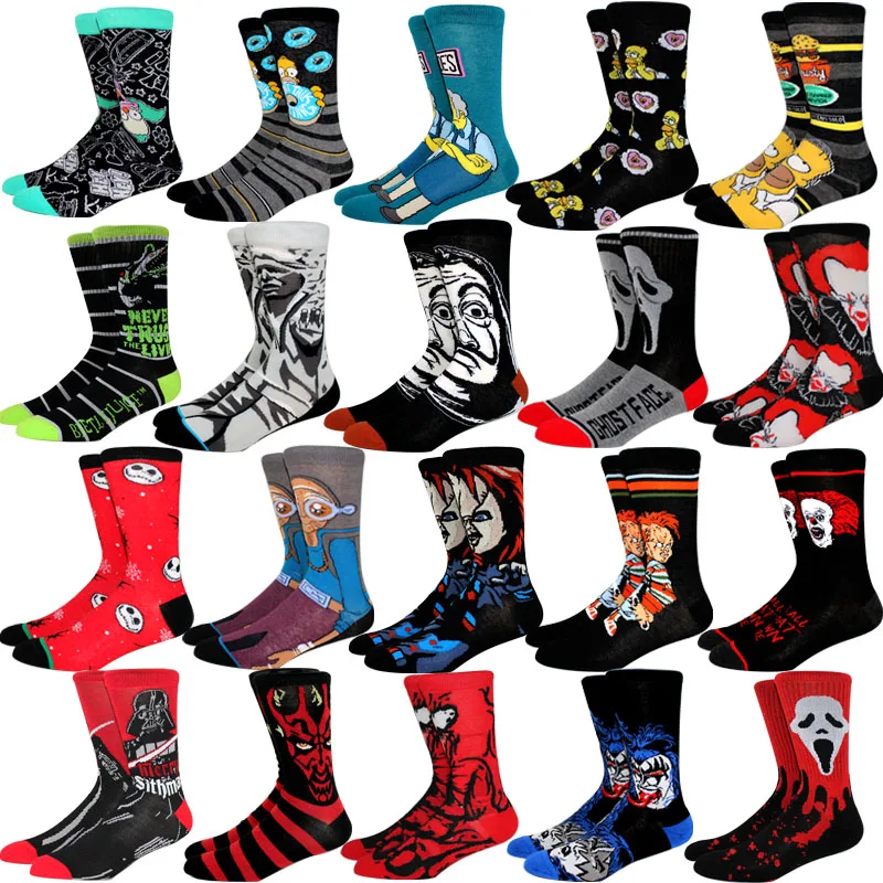 50 calzini lunghi da uomo anime moda stile hip hop calzini creativi da donna cosplay tendenza