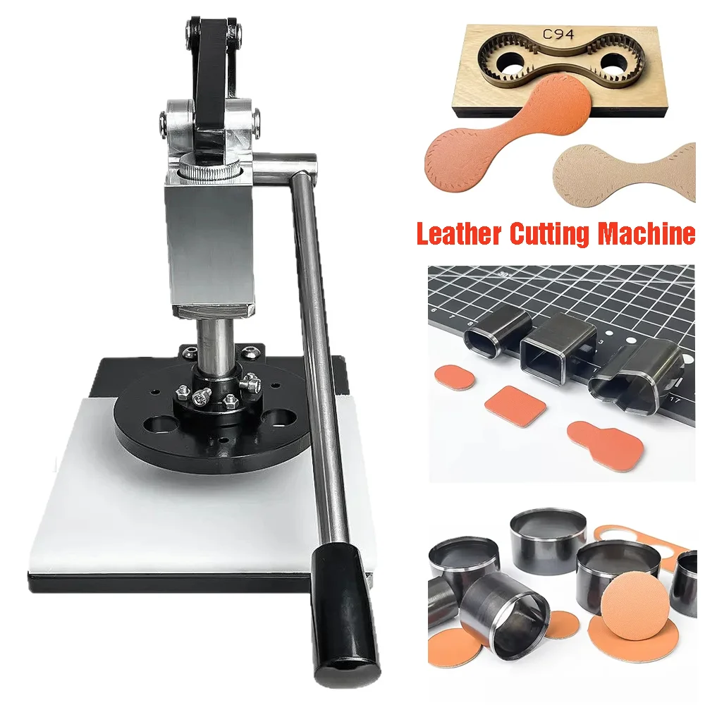 

Leather Cutting Machine Manual Press Puncher Leather Embosser Hand Press Mold Tool DIY for Punching Pronging Stamping Processes