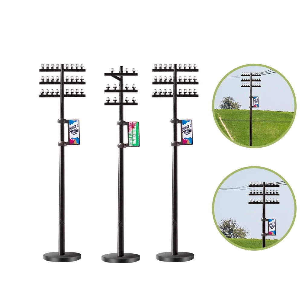 Schaal Diy Modellering Simulatie Telefoonpalen Elektrische Lijn Pole Model Kit Voor Spoorweg Trein Layout Scène Materiaal Diorama