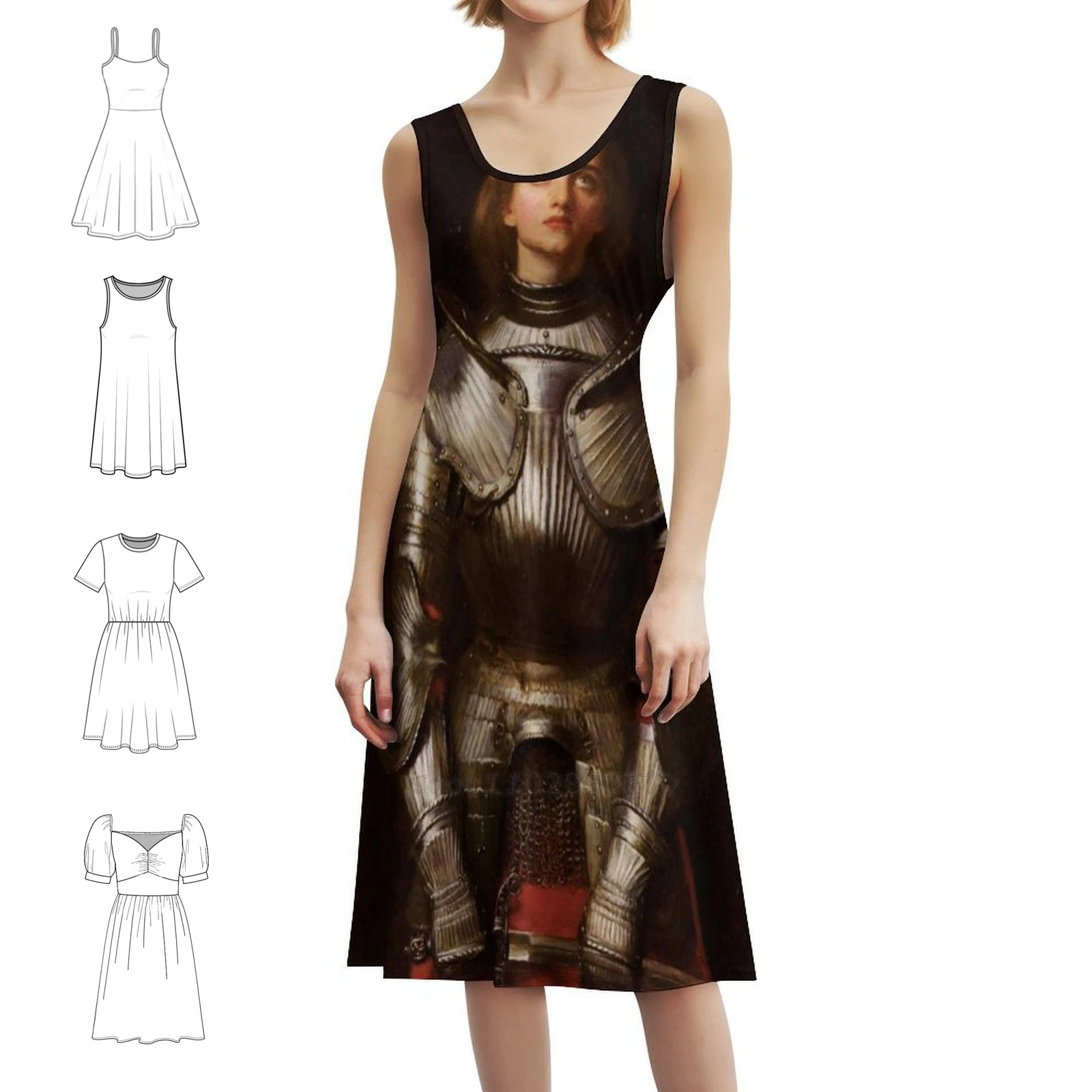 فستان Saint Joan Of Arc من John Everett Millais للحفلات الأنيق للنساء على شكل حرف A مع خيارات قصيرة/طويلة/بدون أكمام جوان أوف