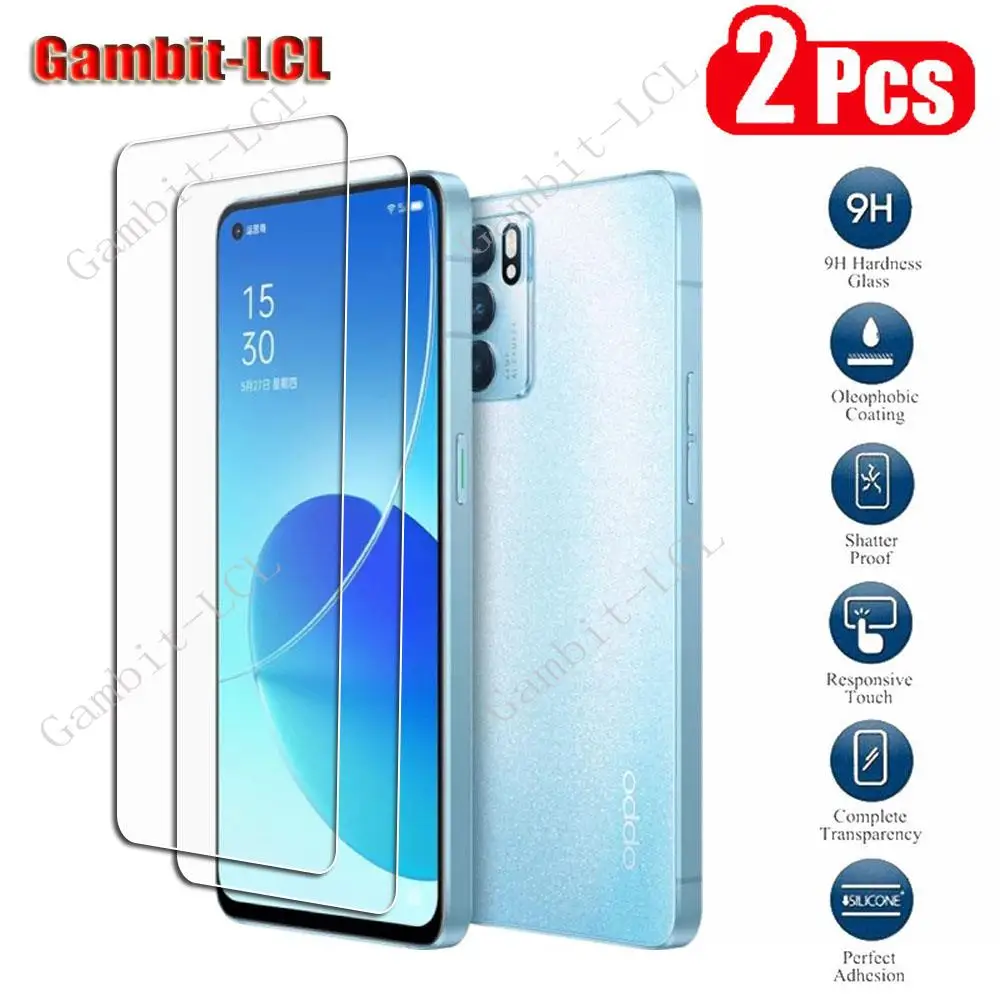 2Pcs Original Protection Tempered Glass For OPPO Reno6 5G  6.43