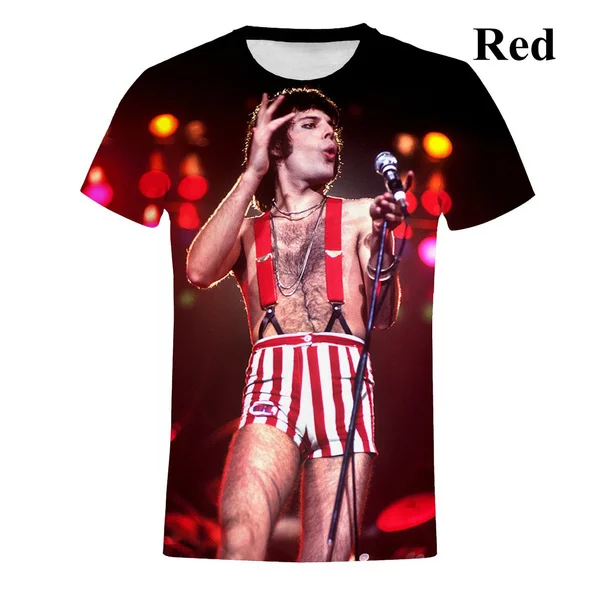 Fashion Men and Women 3D Printing Short-sleeved QUEEN Bohemian Rhapsody Movie Freddie Mercury Rock Music Singer T-shirt