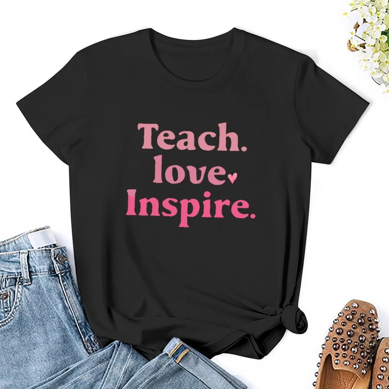 Ucz miłość inspirować t-shirt słodkie ubrania letnie topy bluzka w rozmiarze plus size bluzki dla kobiet