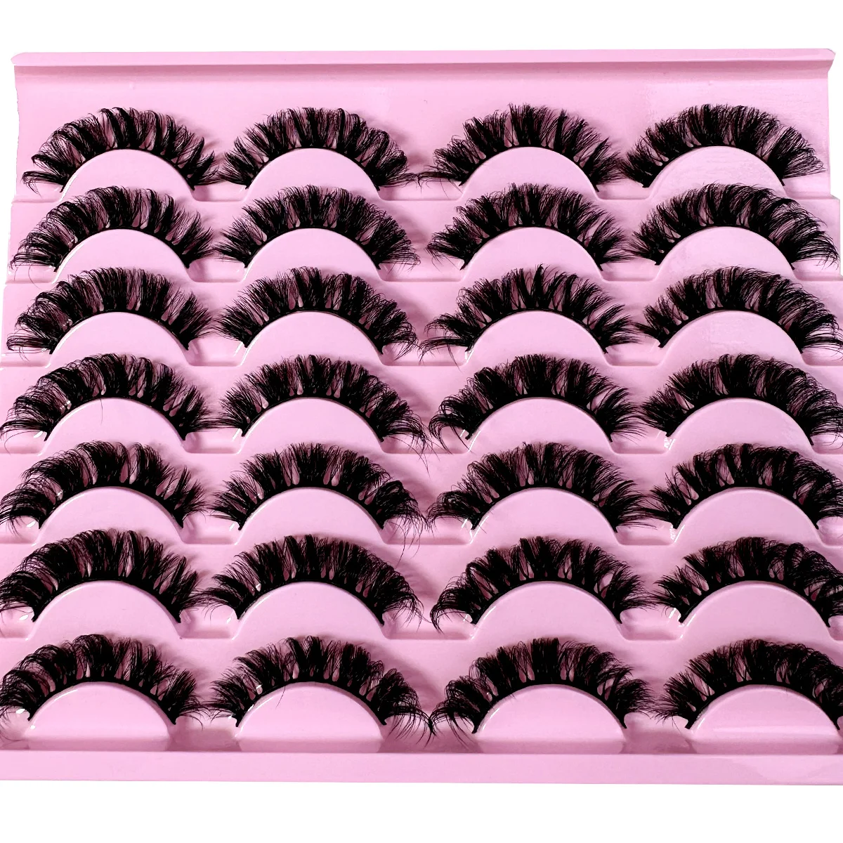 14 pares de pestañas cortas suaves de 15-20mm con forma de ojo de gato, esponjosas y tenues, embalaje hecho a mano, 100% esponjoso, pestañas de visón naturales, herramienta de maquillaje