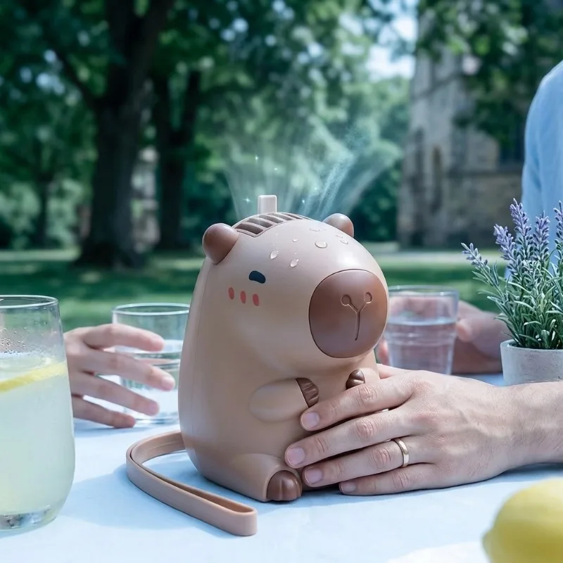 

Милый портативный вентилятор-капибара, USB-перезаряжаемый, мини-вентилятор на шею/ручной, забавный летний подарок для детей, для путешествий и активного отдыха