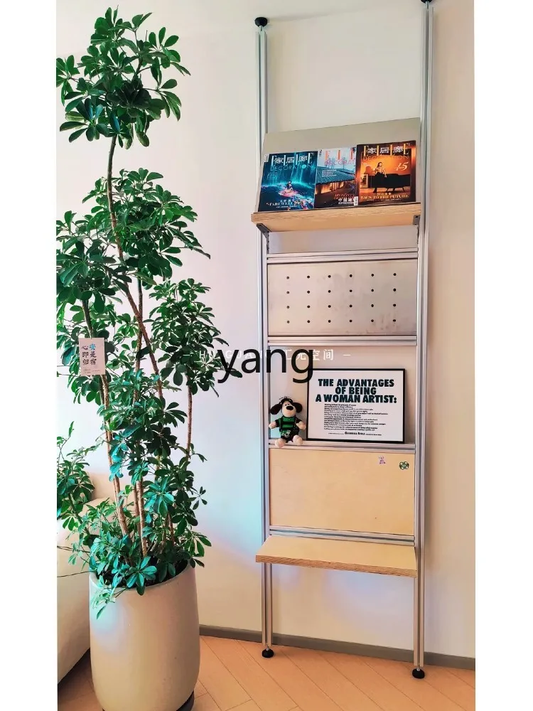 LTT simple wall display rack aluminum profile office partition storage rack decorative rack